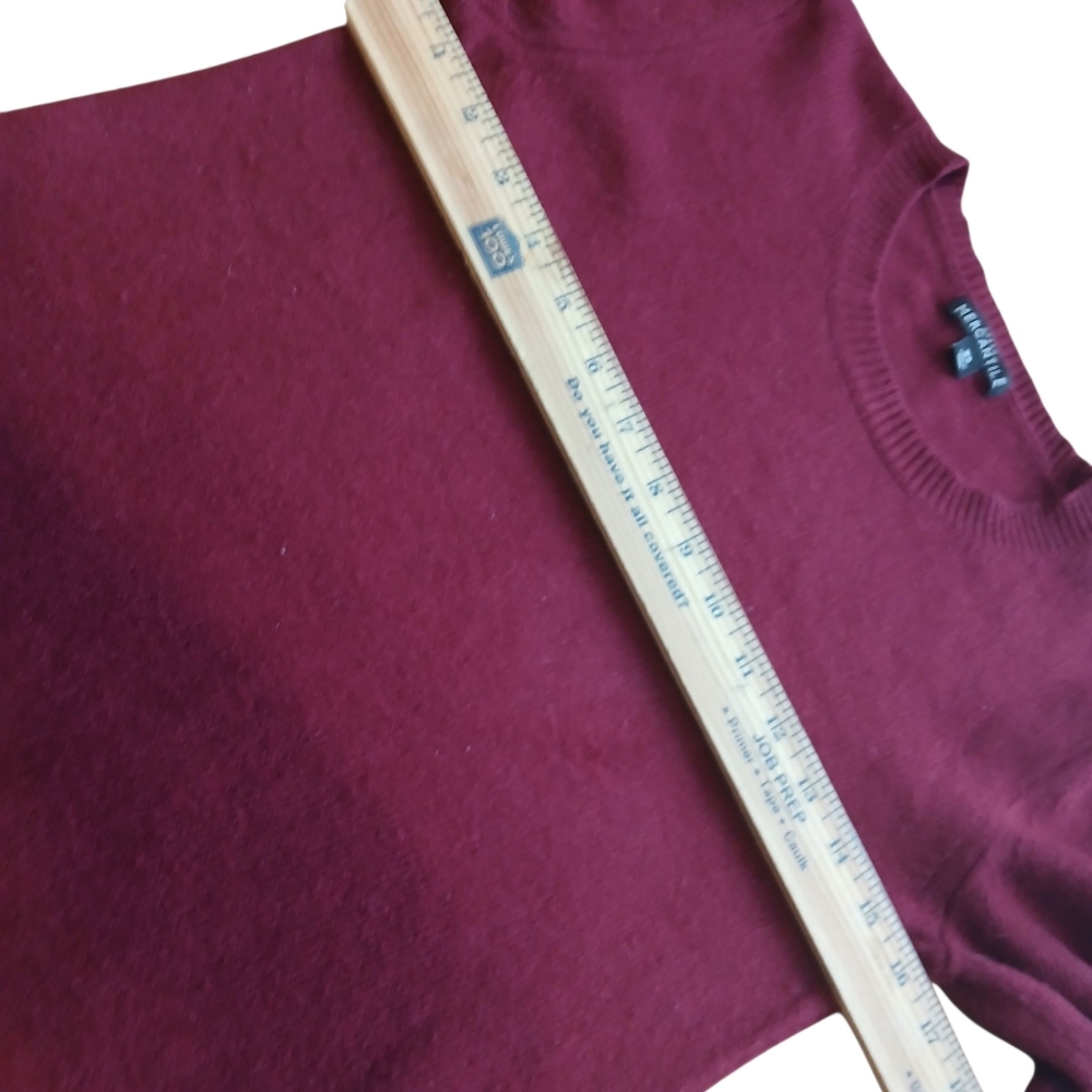 J. Crew Mercentile Women's Size X Small Elegant Burgundy Ruffle Sleeve Wool Top - Picture 5 of 8